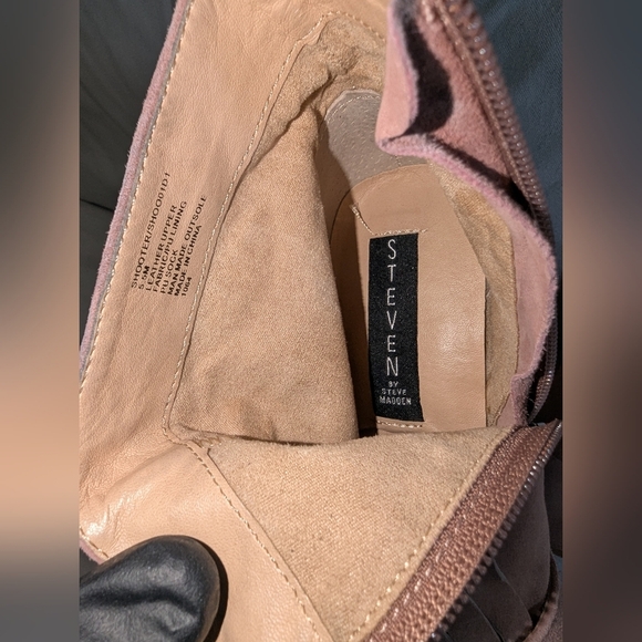 Steven Steve Madden Shooter Pink Suede Leather Ankle Boots Sz 5.5W - Picture 10 of 13